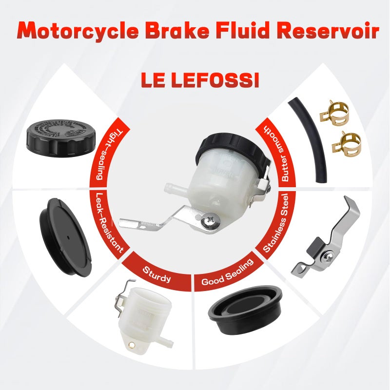LE LEFOSSI Motorcycle Front Brake Master Cylinder Brake Pump Tank Oil Cup Fluid Bottle Reservoir w/Bracket Aftermarket Part Compatible with for Suzuki GSXR 600 1997-2005 GSXR 750 2000-2005 GSXR 1000 - Image 2